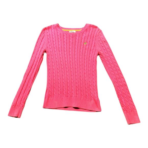 VTG Lilly Pulitzer Pink Cableknit sweater women’s small - Picture 5 of 10